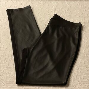 CLARA SUNWOO Black Faux Leather/Fabric Pants. Large. NWOT